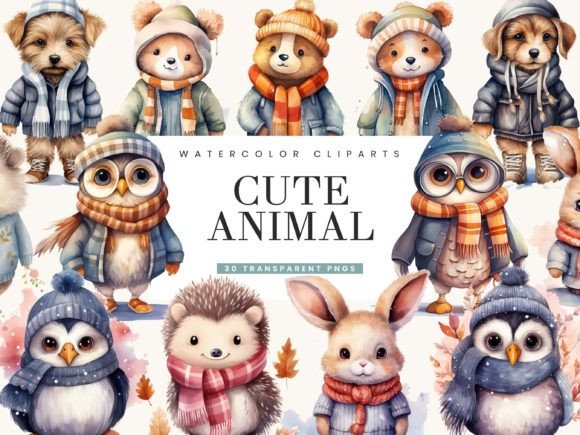 Download Watercolor Cute Animal Clipart Bundle - Premium Resources