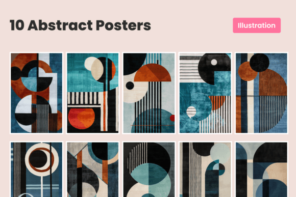 Download 10 Abstract Illustrations | Geometry Art - Illustrations Collection