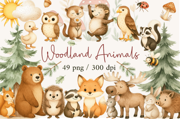 Download Woodland Animals Clipart, Baby Nursery, - Premium Resources