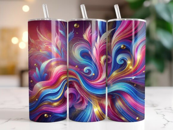 Download Vibrant Abstract Illustrations Tumbler - Illustrations Collection