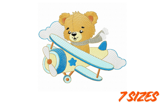 Download Cute Teddy Pilot Embroidery Design - Premium Resources